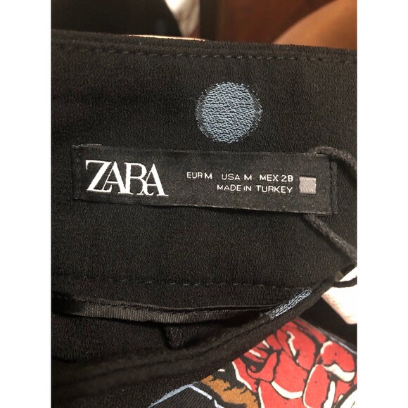 NWOT Women’s Zara Black w/Blue Polkadots Pants, Business Casual, Officecore SZ M - Picture 11 of 11